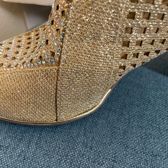 Valenti Franco Sassy 1 Peep Toe Glitter High Heels size 10 - Picture 4 of 11